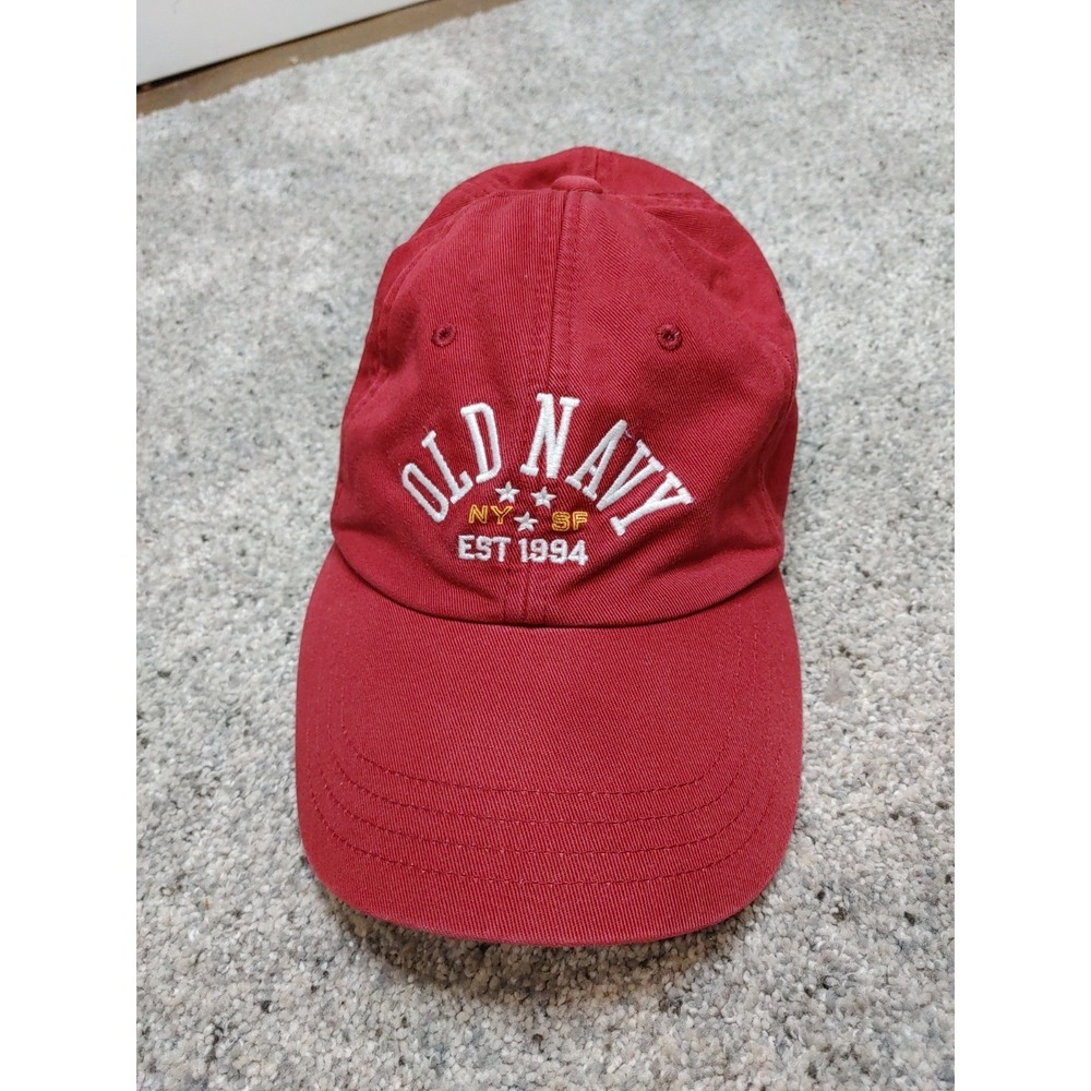 Vtg Y2K Old Navy Est. 1994 NY SF Red Baseball Cap Hat Adjustable L/XL Adult